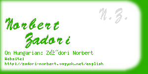 norbert zadori business card